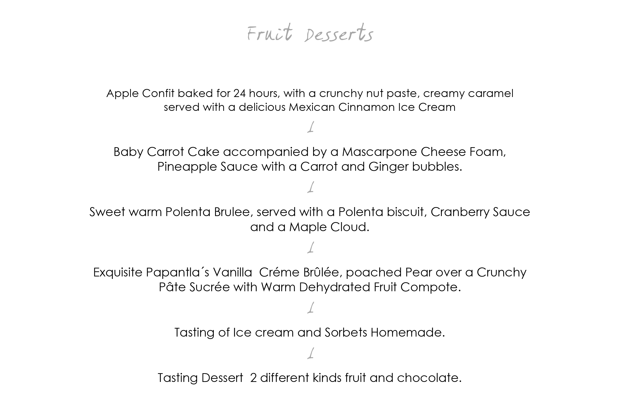 Jaso Menu English